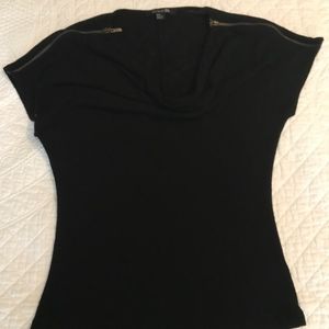Black Cowl Neck Top